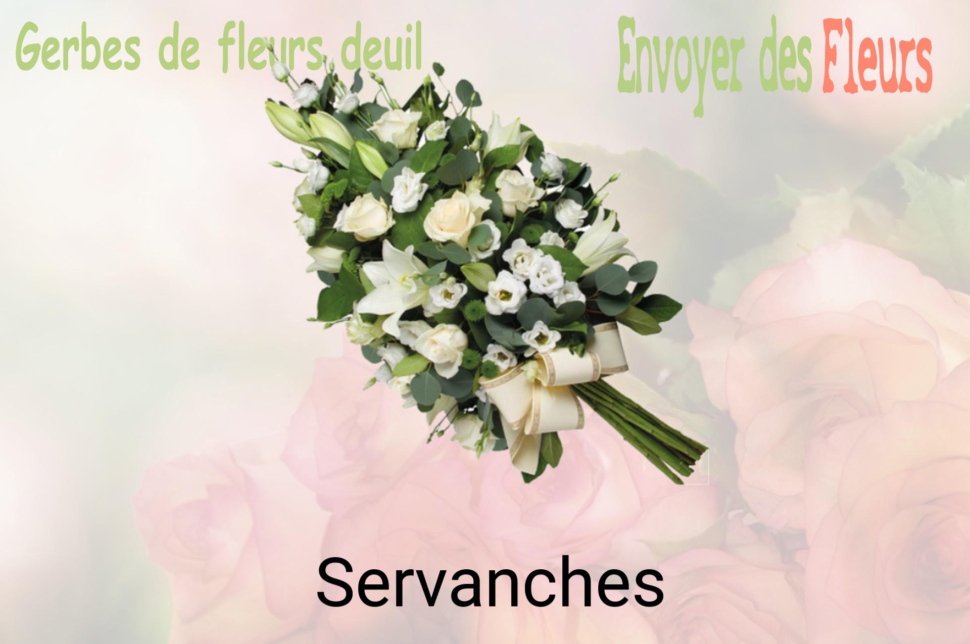 Gerbe de fleurs de deuil livrée à Servanches